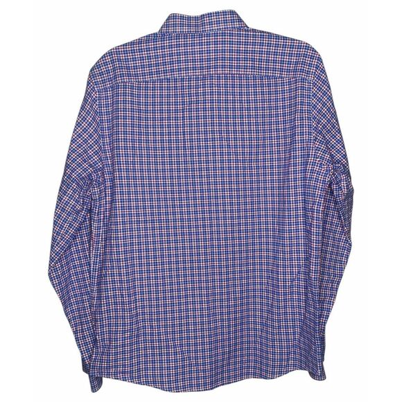 Untuckit Shirt Mens Large Blue Pink Cotton Button Down Preppy Casual Long Sleeve - Picture 4 of 5